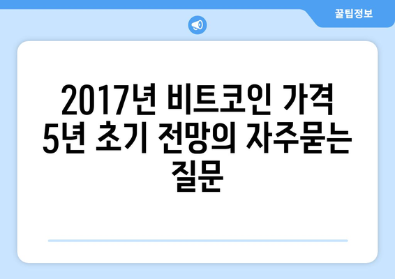 2017년 비트코인 가격 5년 초기 전망