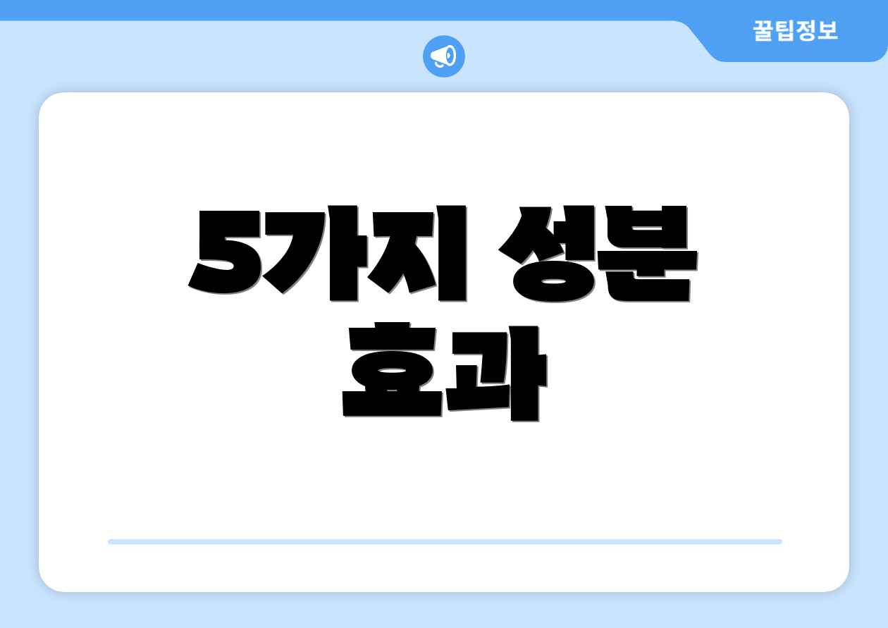 5가지 성분 효과