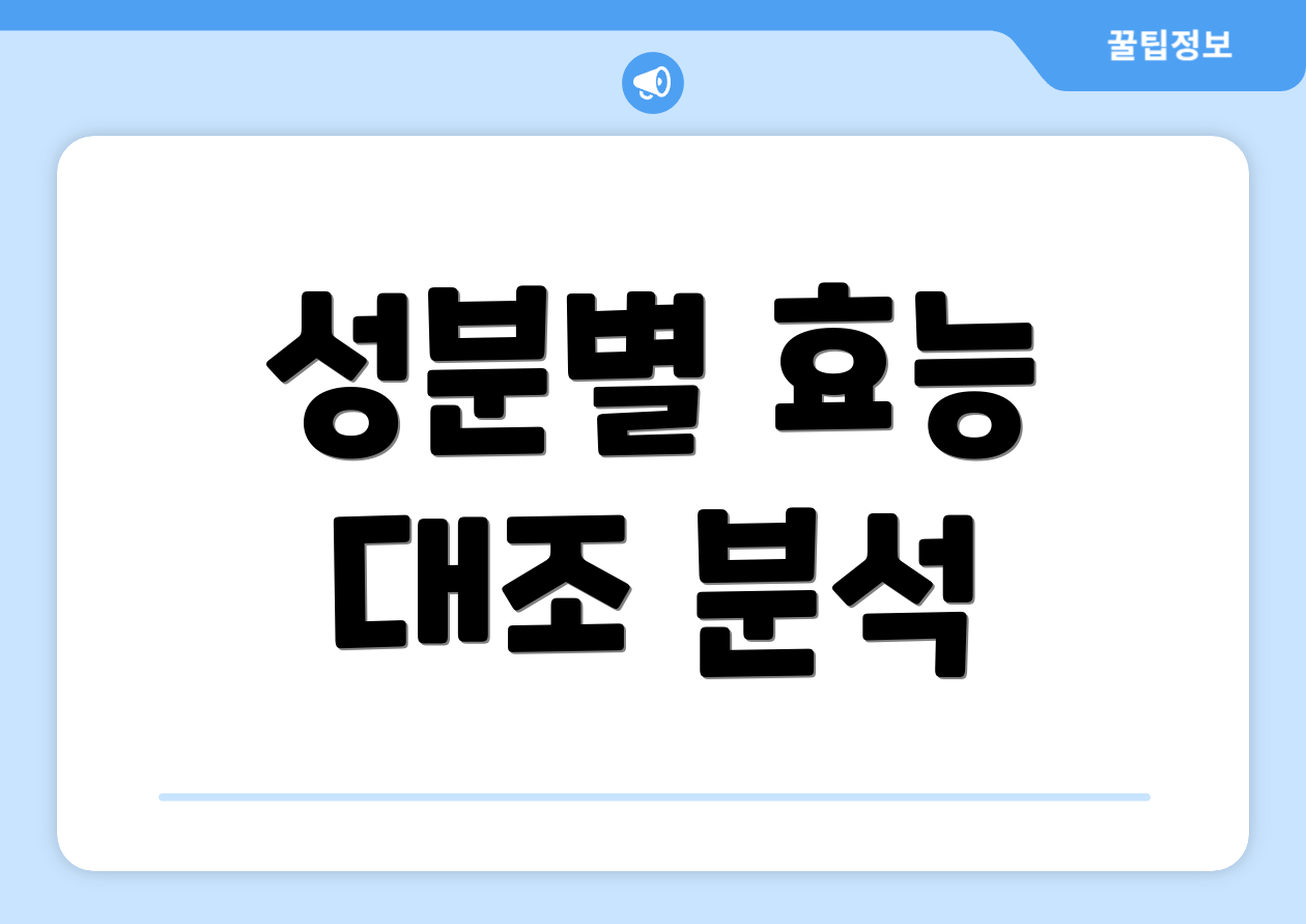 성분별 효능 대조 분석
