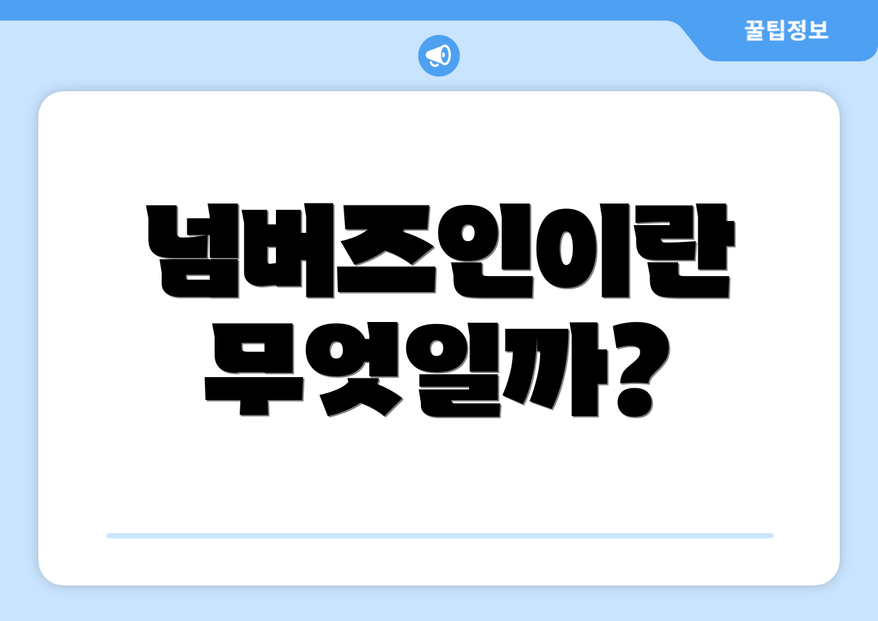 넘버즈인이란 무엇일까?