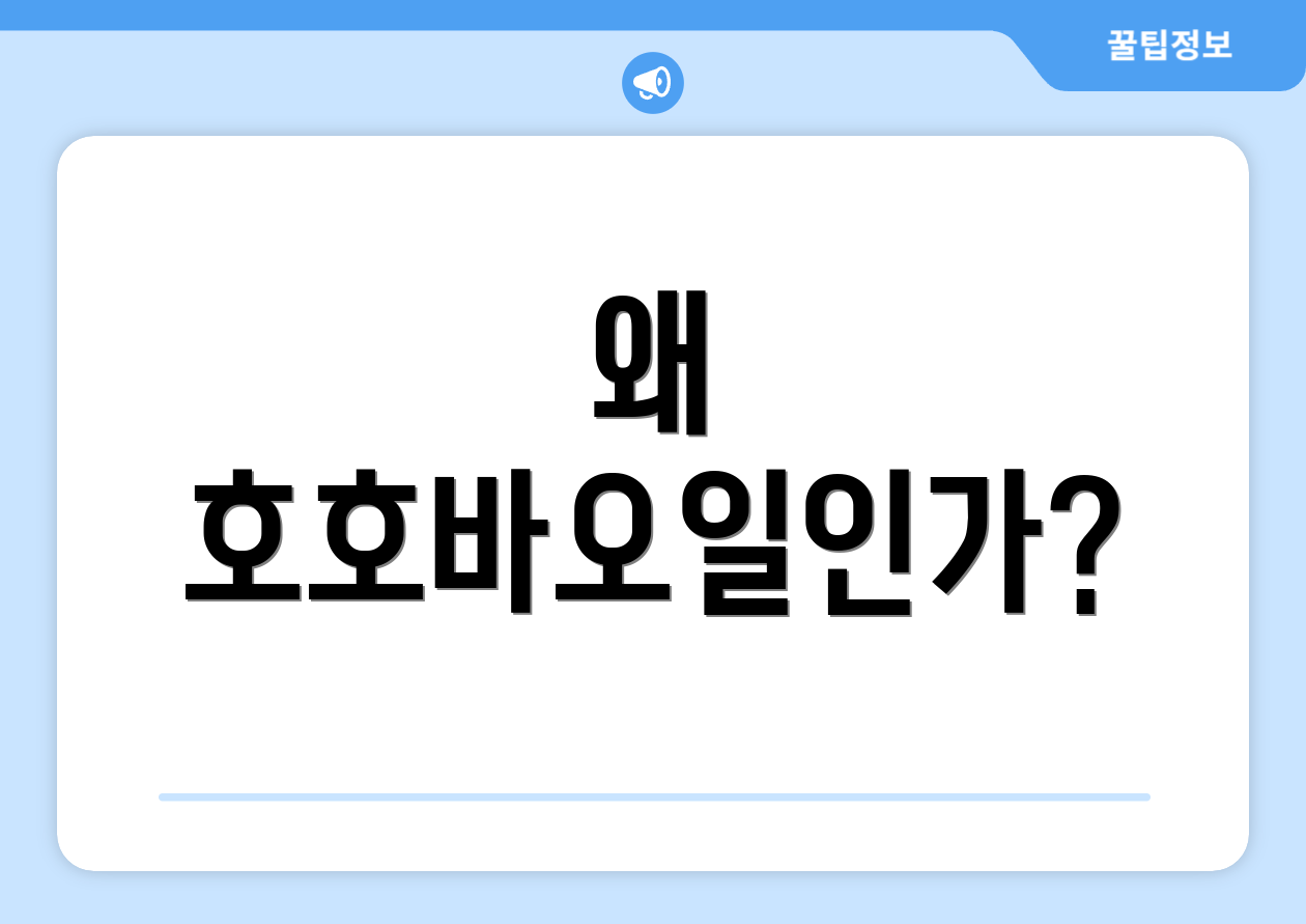왜 호호바오일인가?