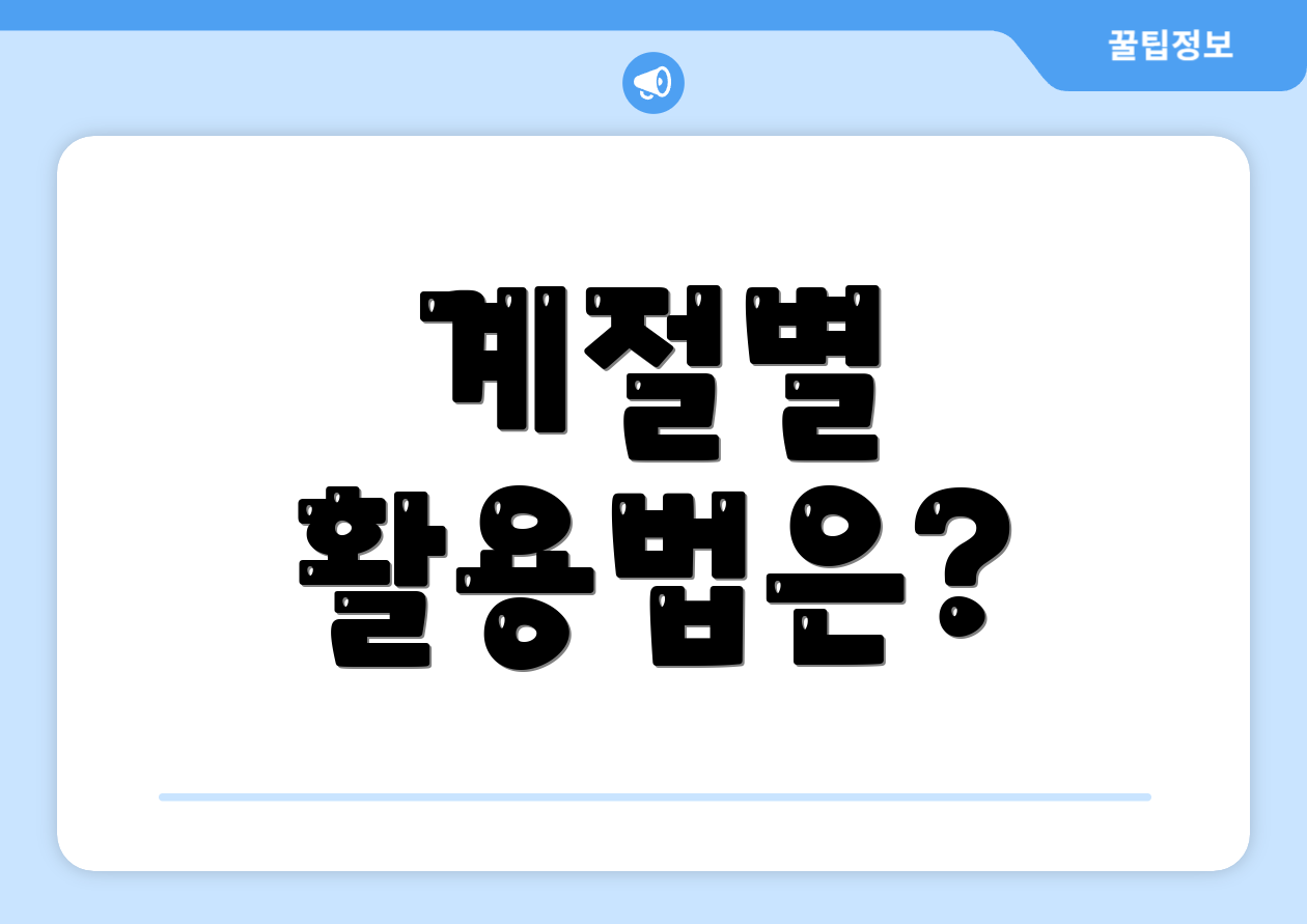 계절별 활용법은?