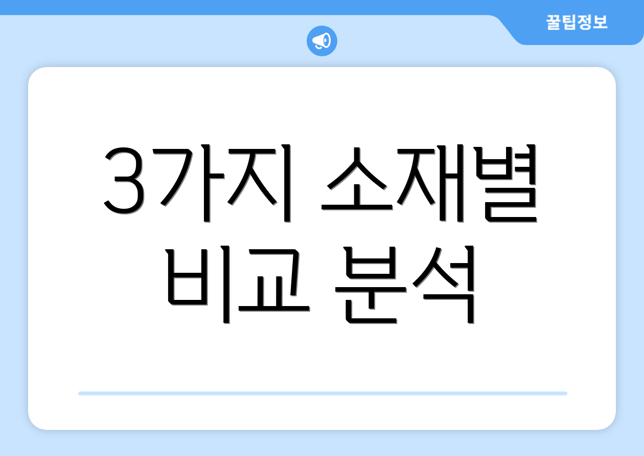 3가지 소재별 비교 분석