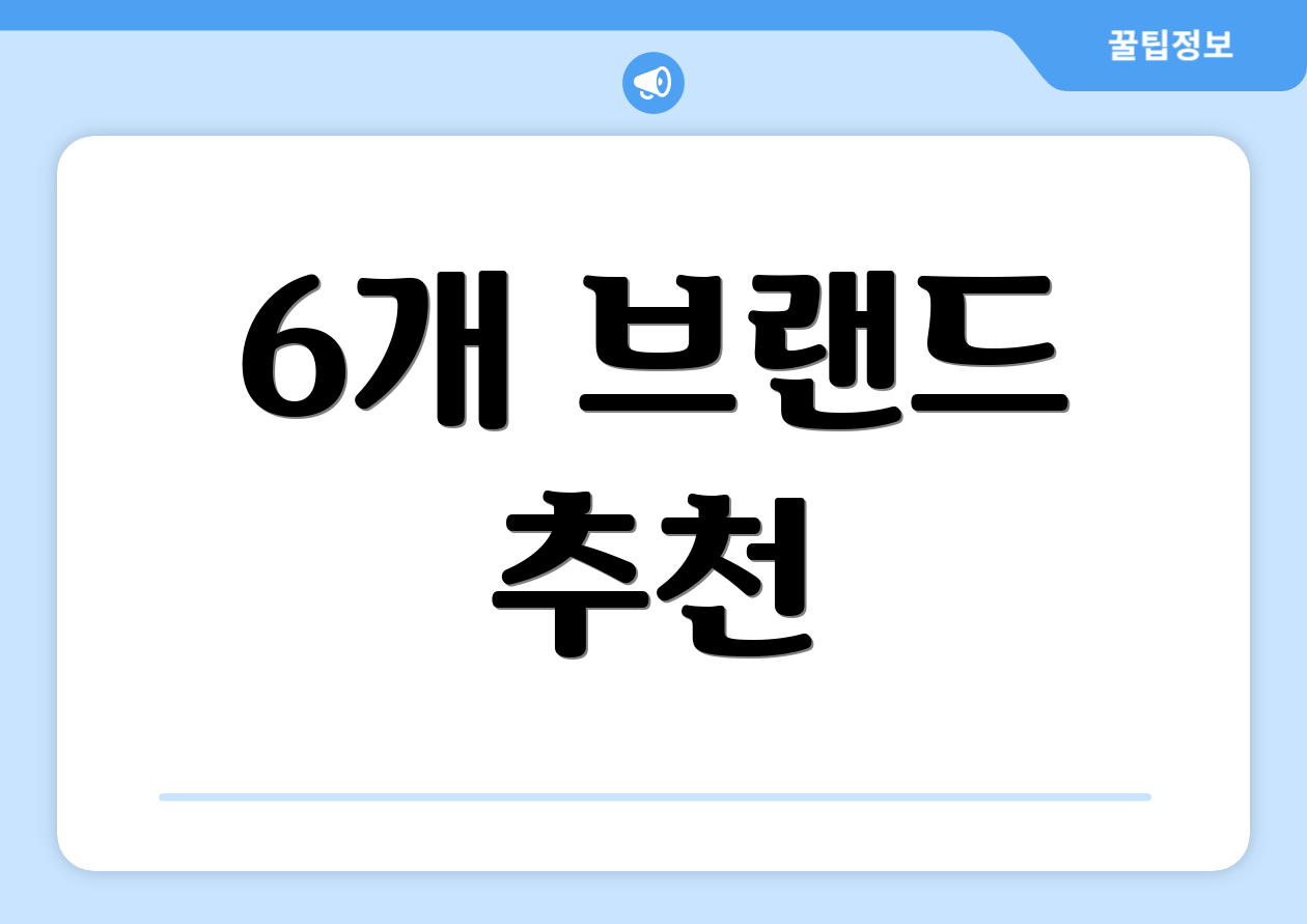 6개 브랜드 추천