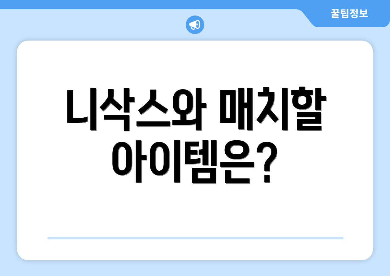 니삭스와 매치할 아이템은?